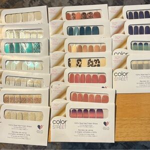 Color Street Nail Polish Strips Collection - Blue, Gold, Pink, and More